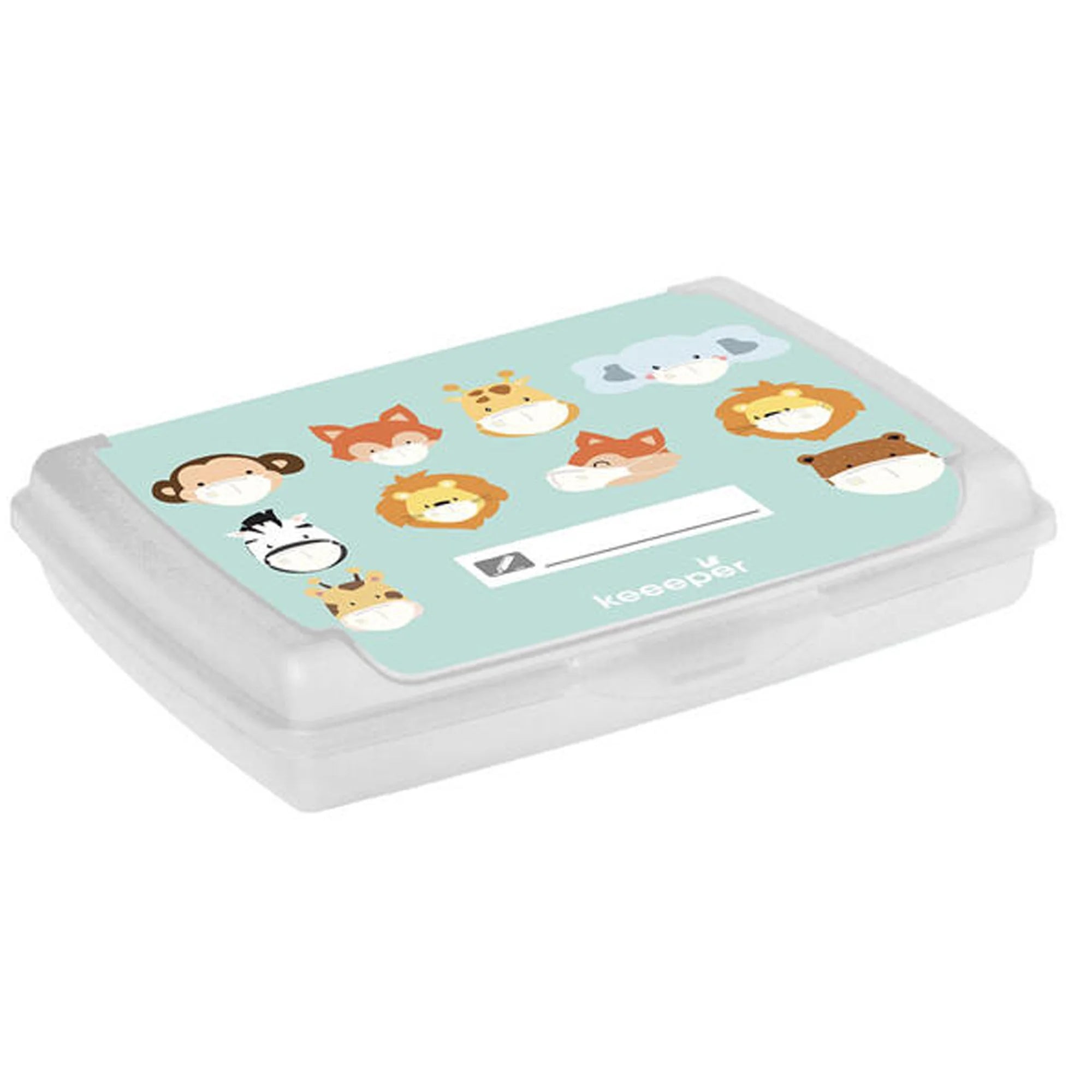 Practical storage box for mouth/nose protection Durable plastic (PP) Transparent 17 x 13 x 3.5 cm Carla Kids collection