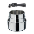 Bergner Click&Cook Set of 3 Saucepans 16/18/20cm without coatings + Detachable stainless steel handle