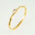 Latest 18K Gold Plated 316 Stainless Steel Jewelry Irregular Bamboo Zircon Twist Bangle Waterproof for Women Bracelet B242449