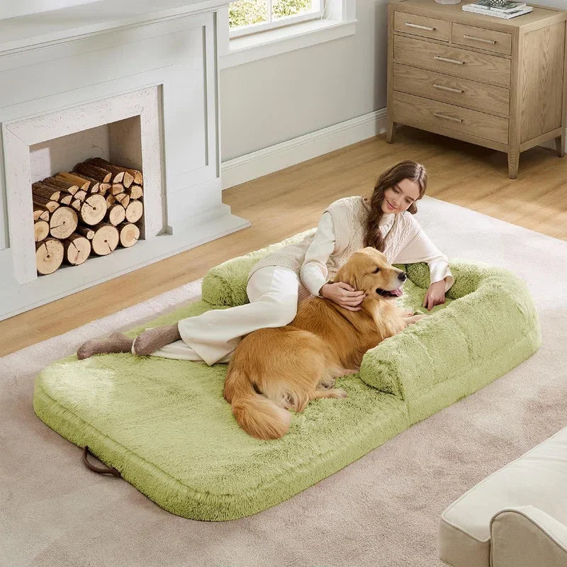 Small Winter Cooling Memory Foam Pet Kennel Bed Washable Solid Animal Pattern Outdoor Folding Dog Blanket for Cats and Dogs