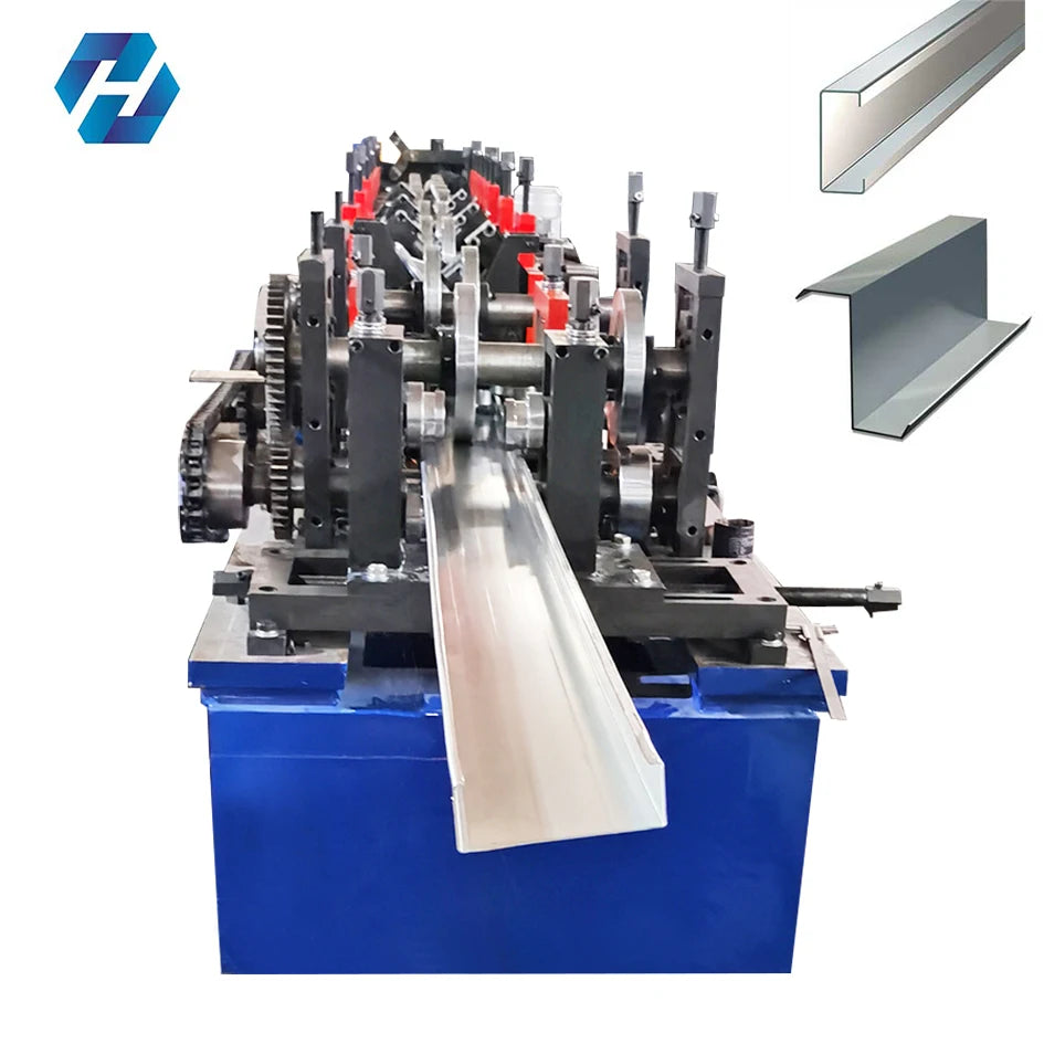 Purlin Roll Forming Machine Czu Purlin Forming Machine High Productivity PPGI Glazed Tile Forming Gear Motor Bearing