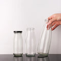 200ml 250ml 500ml High-Quality Milk Bottle with Metal Lid Empty Milk Glass Bottle With Metal Lid