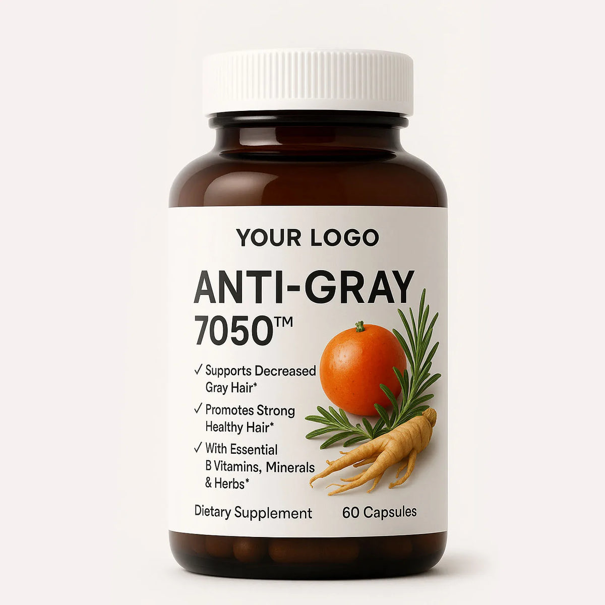 OEM Gray Hair Restore Capsules Natural Ingrediens Hair Hair Growth Support Dietary Supplement MegaBDM
