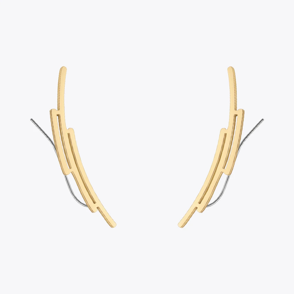Original Design 18K Gold Plated Stainless Steel Jewelry New in Piercing Geometric Ear Clip for Women Gift Earrings E221471