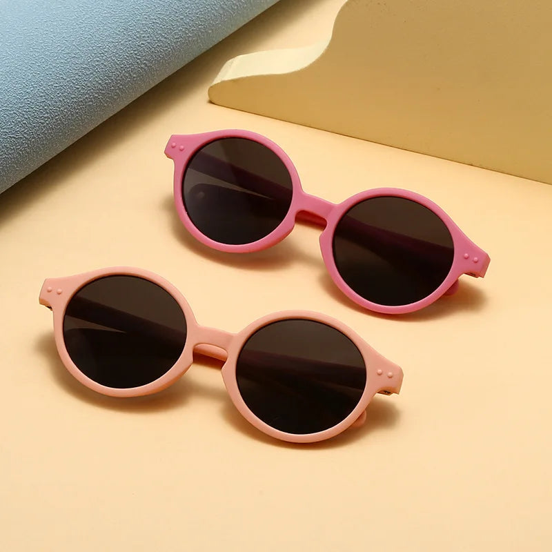 High Quality Baby Sunglasses Custom LOGO Outdoor UV400 Multicolor Silicone Square Round Frame Kids Sunglasses Sun Protection