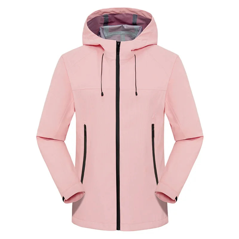 SK Wholesale Lightweight Single Layer Waterproof Hood Jacket for Men Women Windproof Stand Collar for Autumn Outdoor Sports