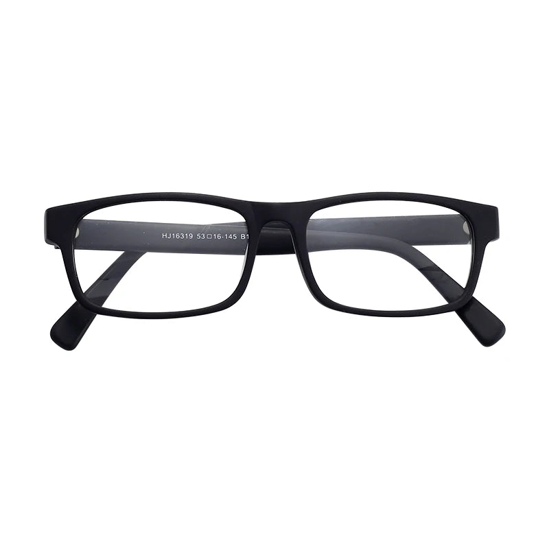 Classic Fashion Business Anti-Blue Light Full Frame Acetate Spectacles Eyeglass Black Square with Classic Style