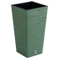 Earth green flower pot with reservoir FURU collection 39.5 x 39.5 x 75.5 cm capacity of 37 L.