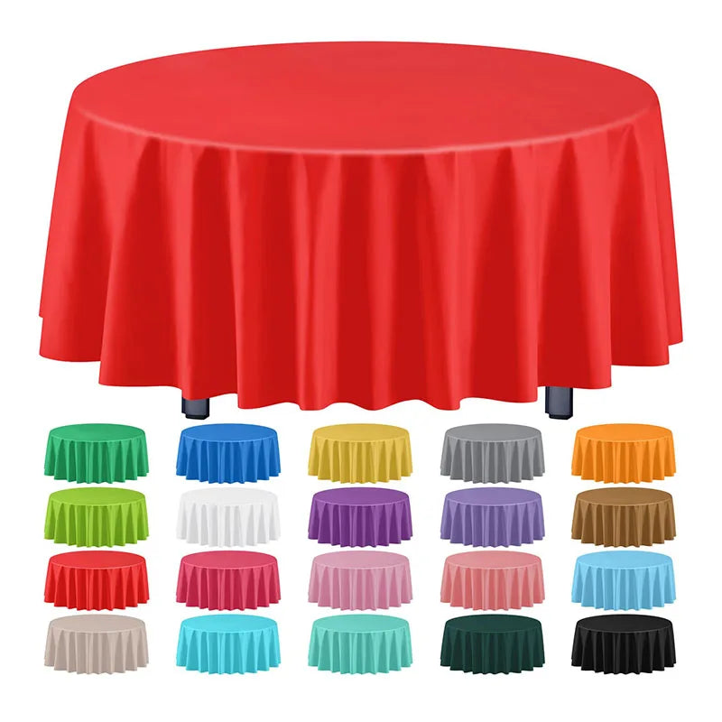 Customize Color Handmade Modern Round Tablecloth 100% Polyester Fabric Plain for Wedding Waterproof & Eco-Friendly