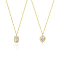 New Arrival 925 Sterling Silver 18K Gold Plated Luxury Jewelry Zircon Baguette Heart Pendant Necklace for Women