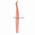 Rose Gold Stainless Steel Pointed Eyelash Tweezers with Anti-Static Precision Custom Logo Solid Color