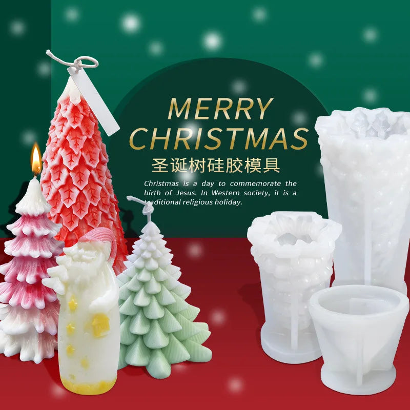 Food grade customized Silicone candle mold for Christmas tree OEM ODM in Amazon hot selling