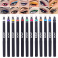 Creamy Long Lasting Private Label Gel Eye Liner Pencil 3 in 1 Waterproof Crayon Sponge Brush Colorful Retractable Eyeliner