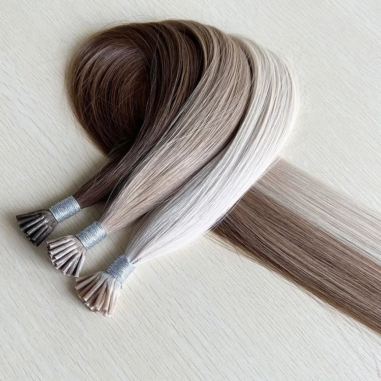 2026  New Arrivals Invisible Raw Indian Hair Virgin Remy Hair Balayage I-Tip Hair
