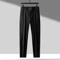 Oem customized four way stretch casual pants business mid high waist men's pants small straight leg non iron milk silk trousers