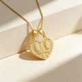 QIKU Catholicism Our Lady of Guadalupe Letter Te Amo Pendant Women Necklace Gold Color Copper Jewelry Religious Accessories Gift