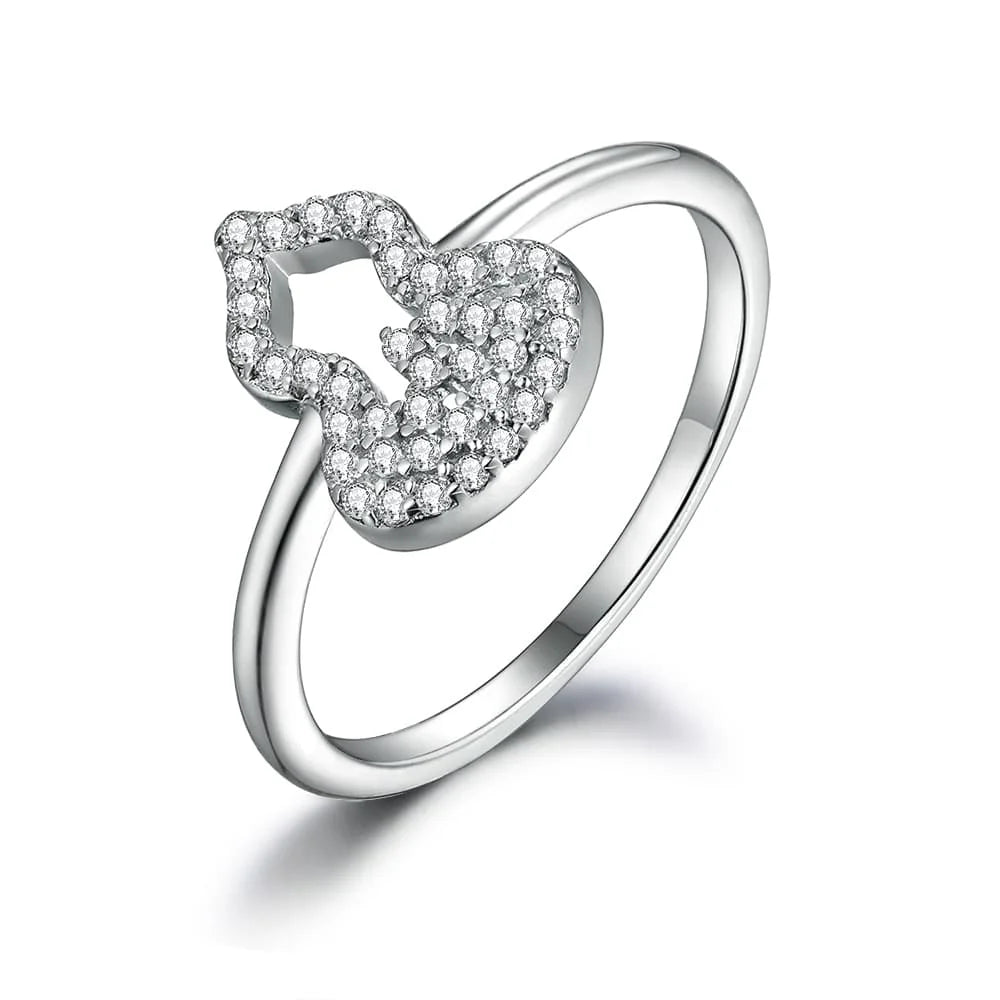 Fine Jewelry Ring Gourd Shaped Silver Engagement Wedding Promise Fine Jewelry Fingers Luxury Rings for Women