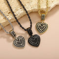 New Bling Iced Baguette CZ Heart Charm Necklace Gold Plated Hip Hop Trendy Lab Diamond Love Pendant Gift for Women and Men