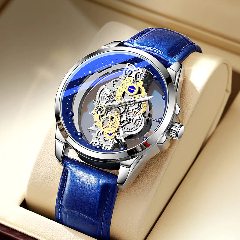 Bulk Wholesale Luxury Ladies Colored Design Leather Stainless Steel Skeleton Quartz Watch for Women Manufacturer