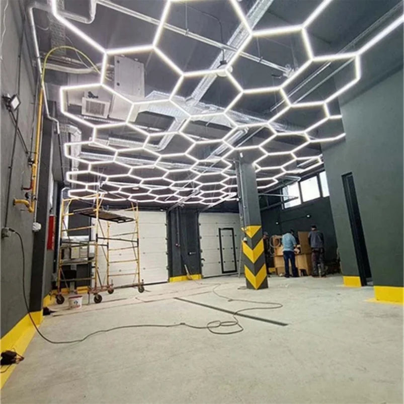 White 6500K COB LED Hexagonal Working Light with IP55 Rating and Dimmable Feature for Multi-Purpose Workshop Lighting