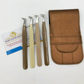 Best Quality Stainless Steel Individual Eyelash Extension Tweezers Pointed Volume and Fiber Tips Sustainable Fanning