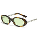 Custom Logo 2025 Fashion Men Women Small Frame Punk Sun Glasses UV400 Metal Chain Legs Oval Sunglasses