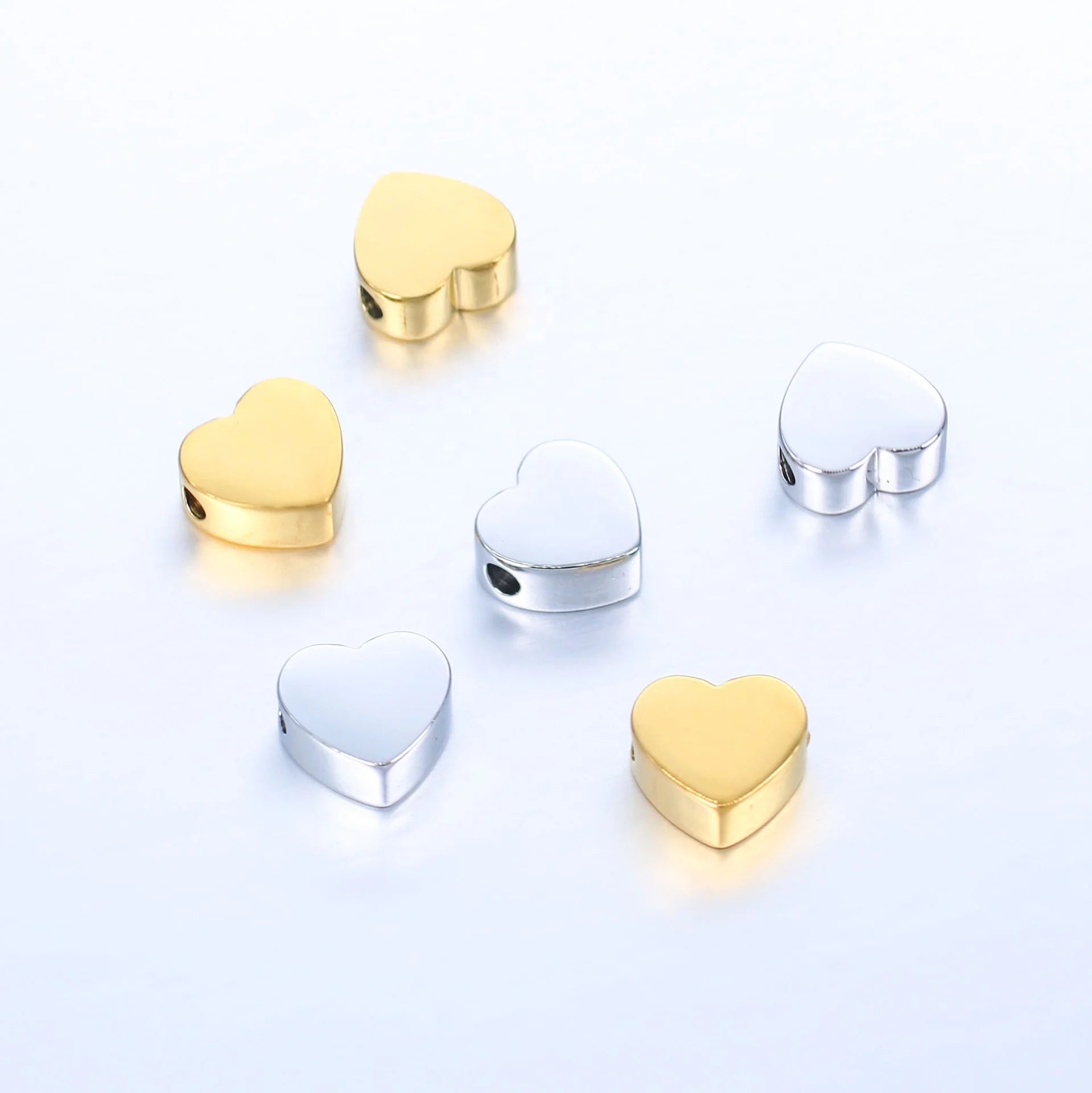 Shiny Durable Heart-shaped Pendant With Tiny Holes Perfect Charm Pendants for DIY Fashion Accessories