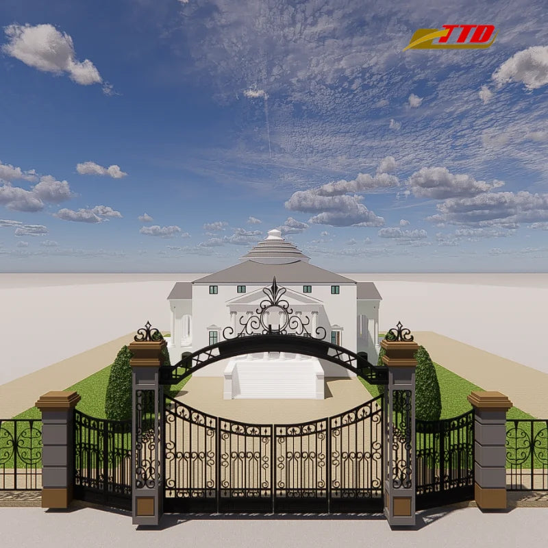Boundary Wall Steel Gate 6 Feet Design From Vietnam with 3D Modeling Secure & Stylish Entry Solutions for Villas Modern Homes