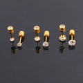 Fashionable Simple Stainless Steel Earrings With Four Claws Zircon Personalized Small Earrings Wholesale for Men and Women