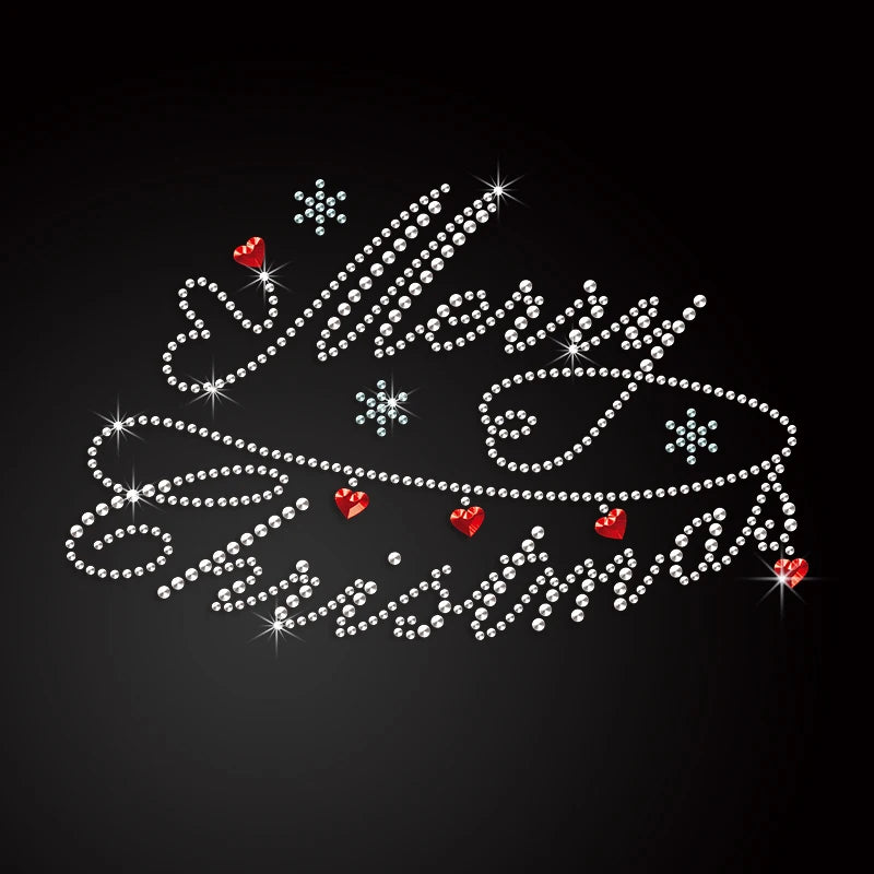 Hot Sale Product Custom Rhinestone Heat Transfer a Rhinestone Transfer Christmas
