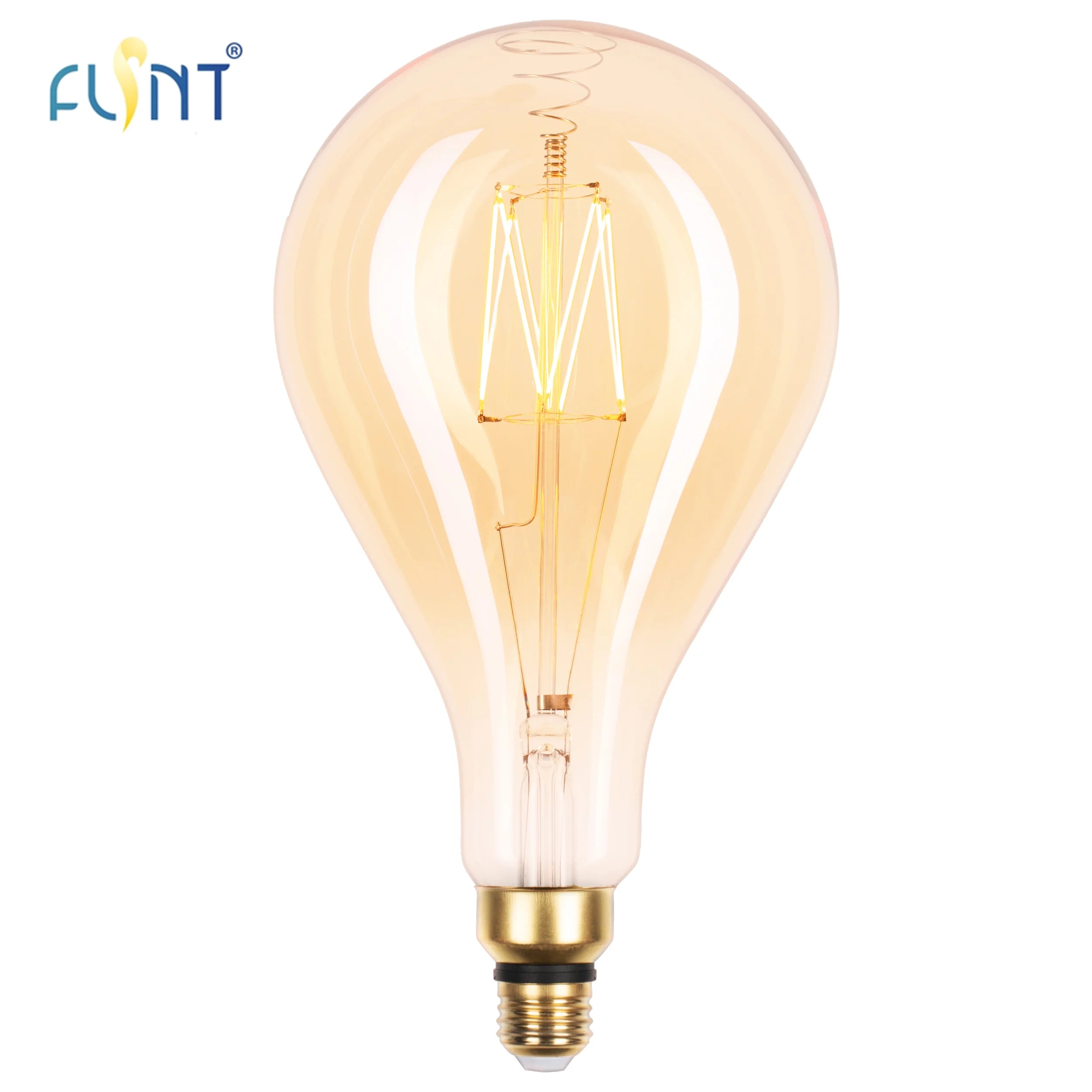 Factory Price Amber Color PS160 PS52 7W 2000K 600lm Ra82 Glass Body LED Edison Bulb for Vintage Decorative