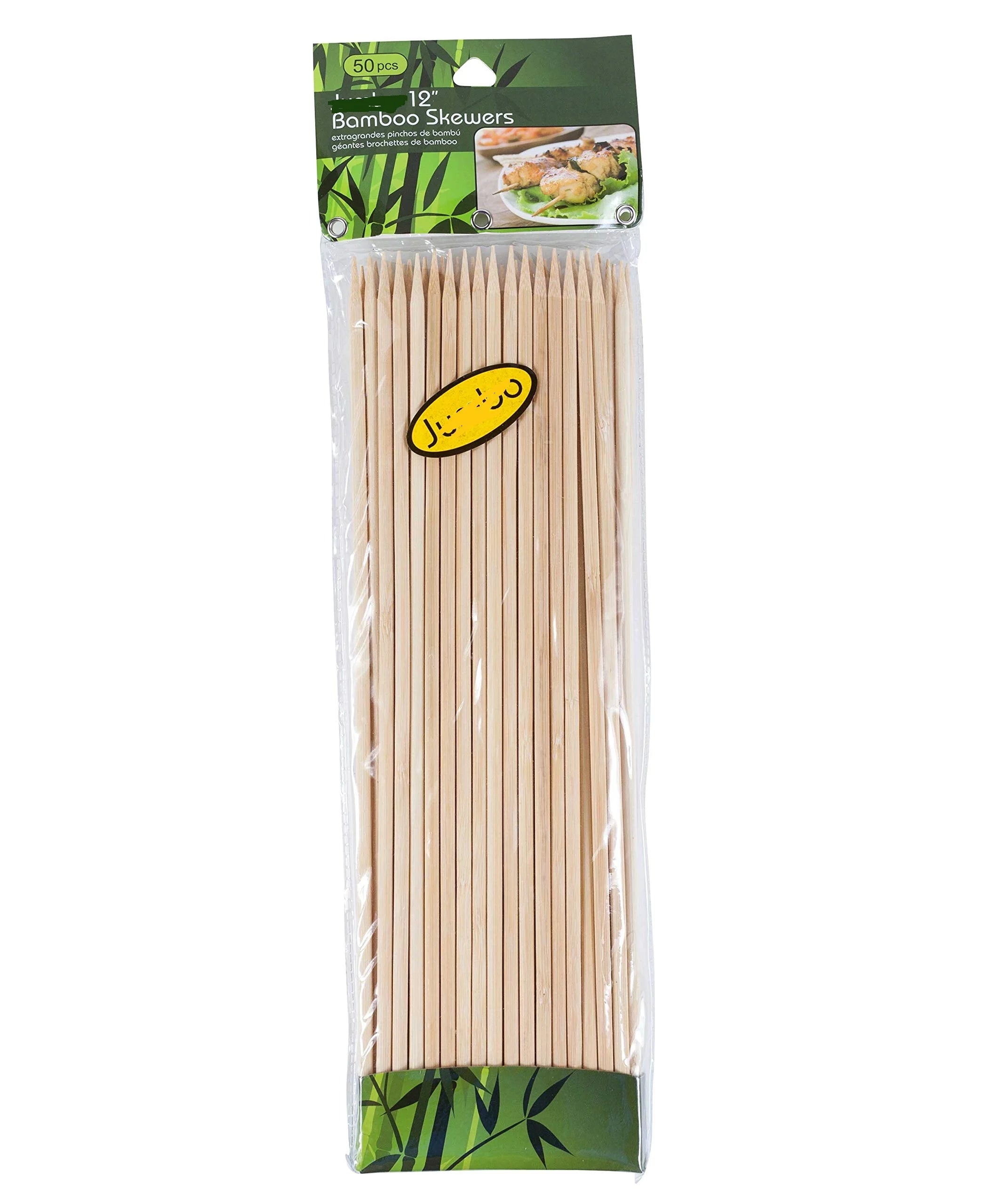 OEM Eco-Friendly Disposable Bamboo Skewers 15-30 Cm Sticks for Grill & Barbecue Non-Stick Opp Bag Packaging