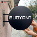 Outdoor Shop Business Logo Sign Stainless Steel Round Blade Signage for Storefront Advertising Boards