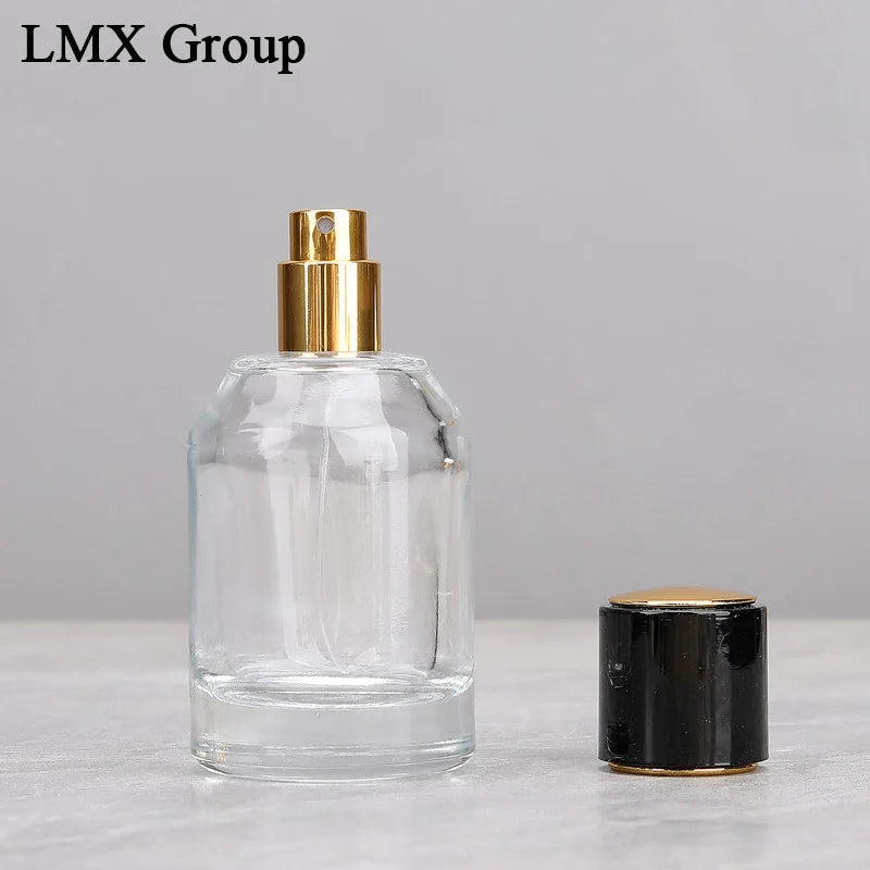 Luxury 30ml 50ml Empty New Design Own Perfume Cylinder Glass Bottles with Screen Printing and Pump Sprayer Travel Refill Bottle MegaBDM
