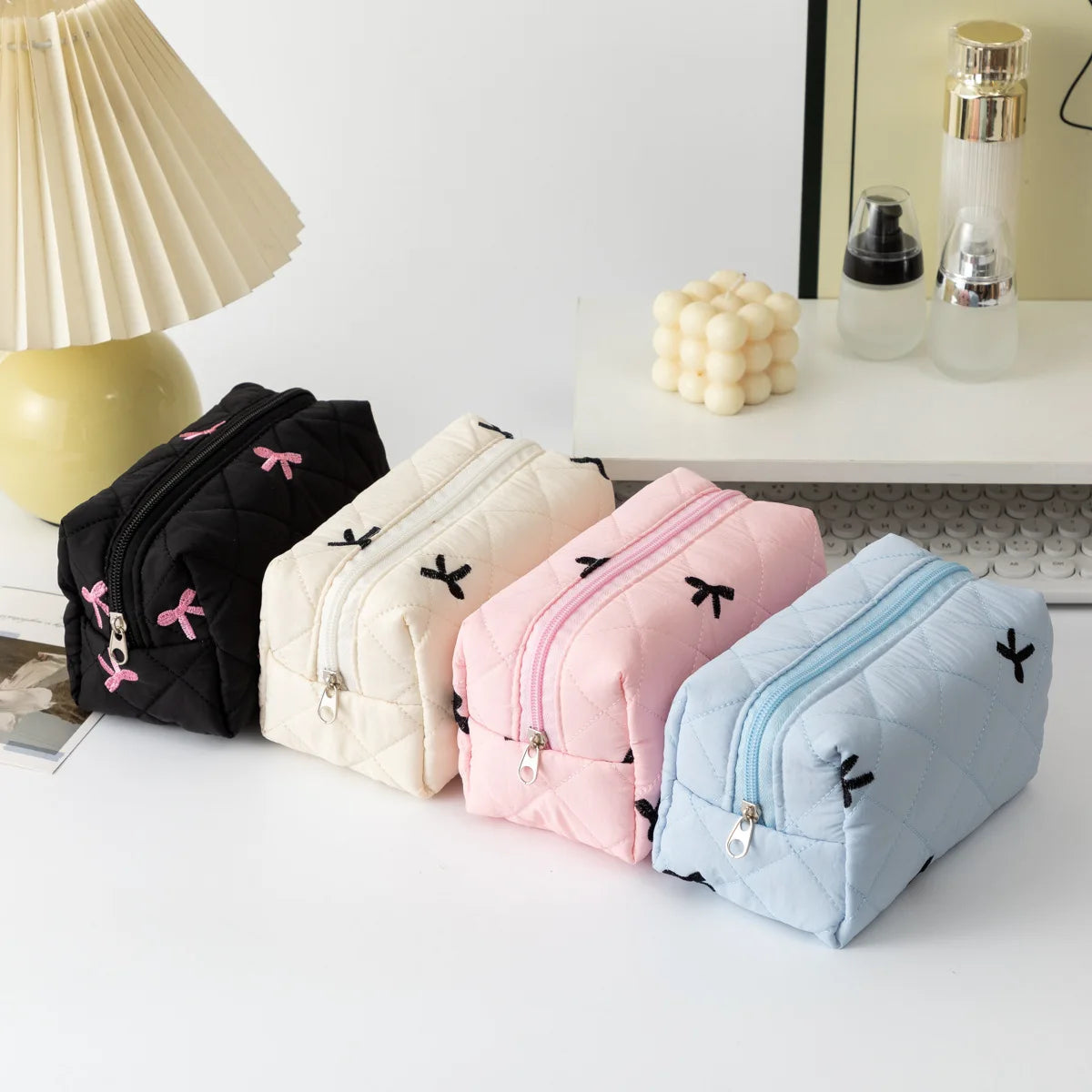 SW Cute Polyester Cosmetic Pouch Reusable Durable Zipper Closure Lightweight Makeup Organizer Skincare Storage Bag for Travel