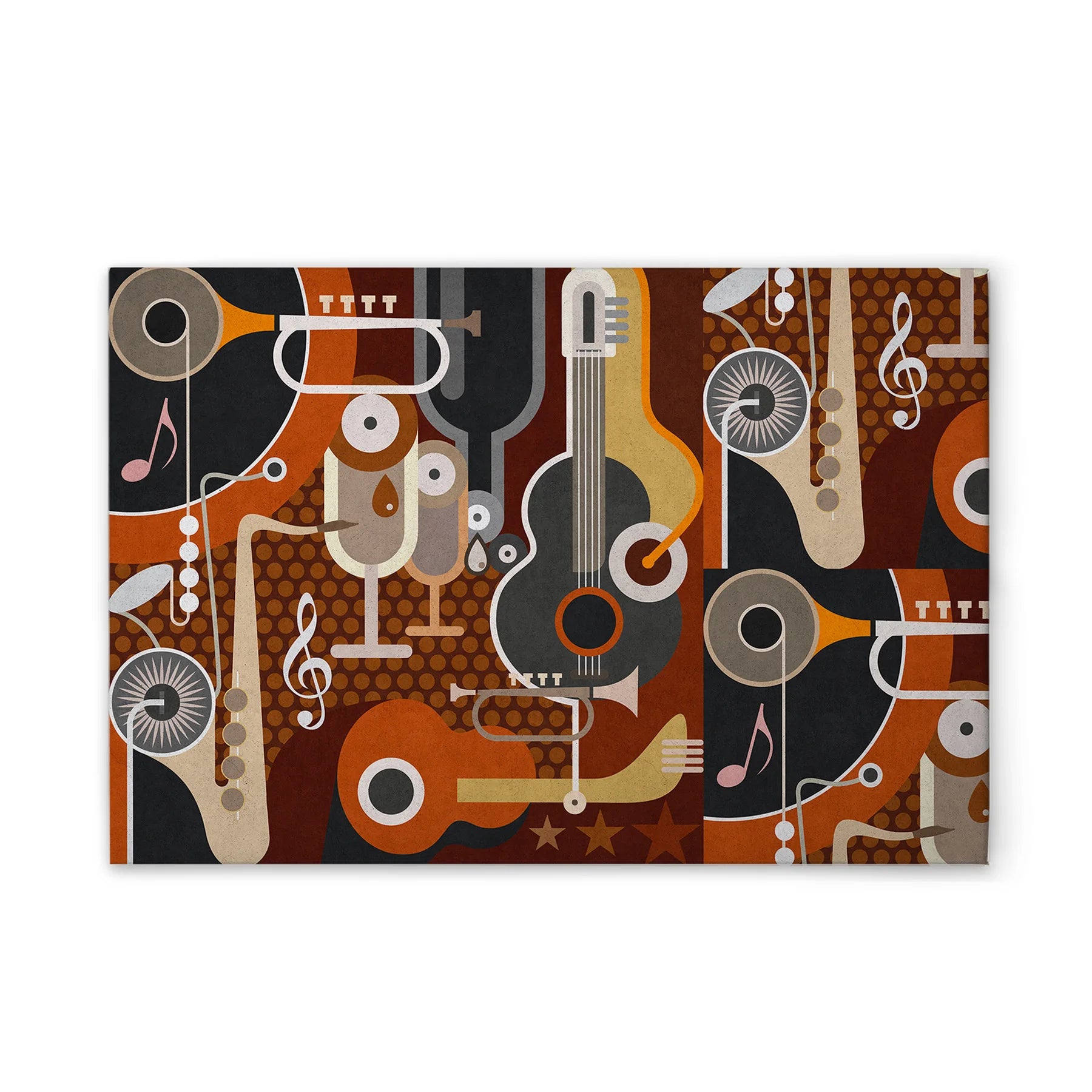Made In Germany - Home Decor Canvas Picture Pop Art Abstract - Wall Mural In Brown And Grey - Canvas Picture On Stretcher Frame