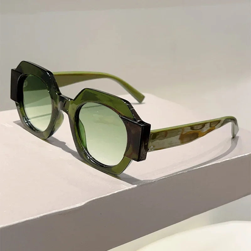Logo Custom 2026 Fashion Colorful Oversized Octagon Sun Glasses UV400 Big Frame Polygon Sunglasses for Women