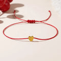 Wholesale Adjustable Colorful String Heart Natural Stone Bracelet Handmade Braided Rope Gold Plated Heart Bracelet Jewelry Gift