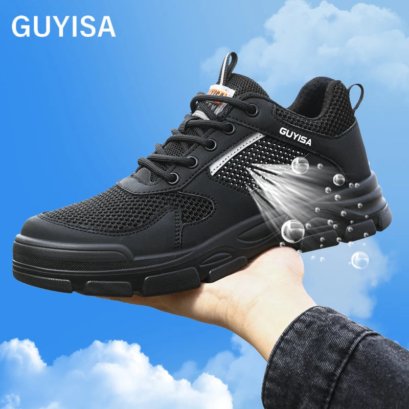 GUYISA Summer Safety Shoes European Standard Steel Toe Light Safety Shoes
