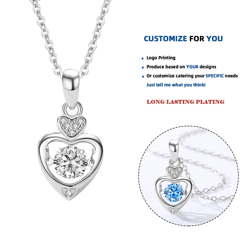 D650 Sterling Silver Infinity Heart Necklace Gift for Women Necklace with Heart Pendant Gift for Her Anniversary Present for Mom