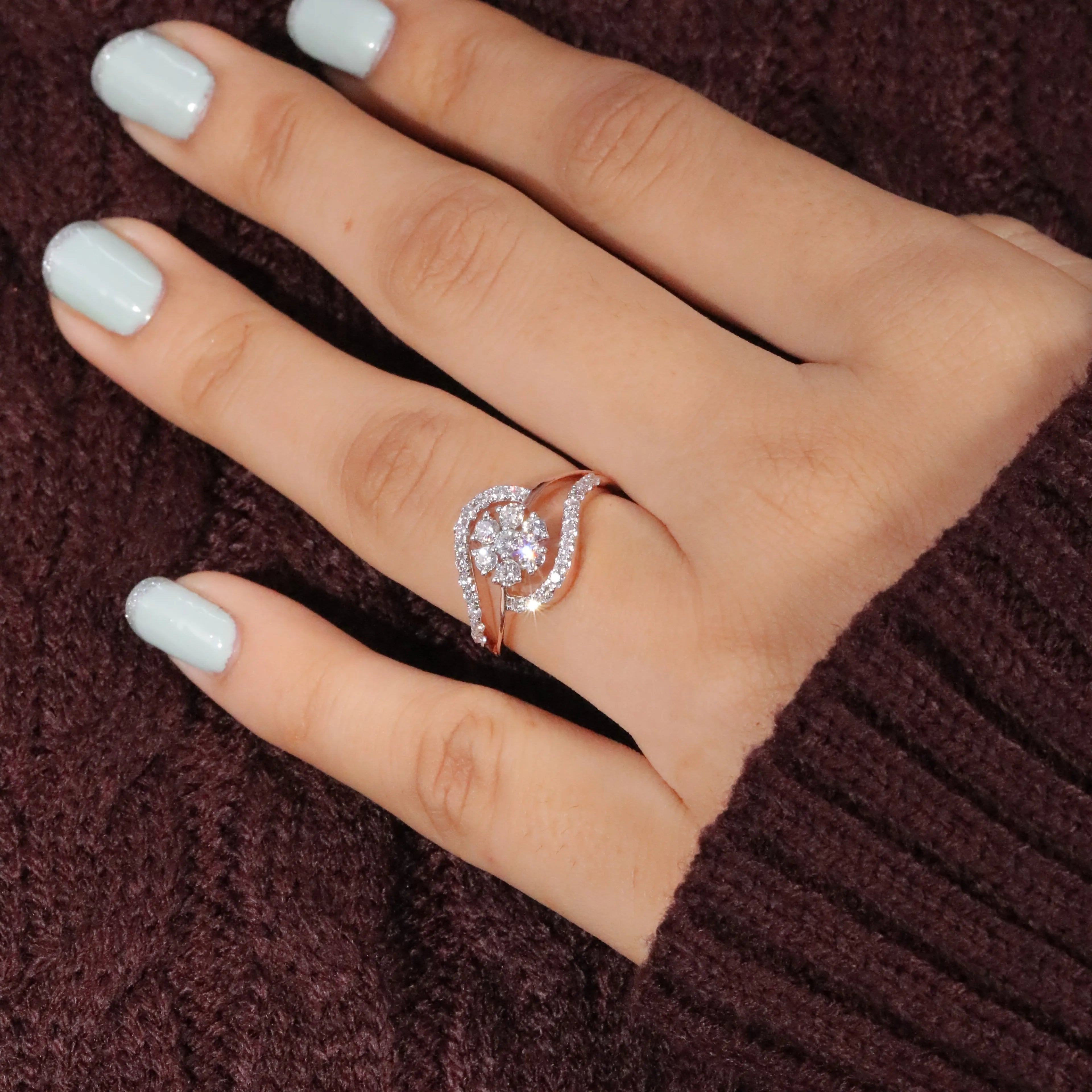 14K Yellow Gold Plated Brass Women's Lab Created Diamond Ring Featuring Peace Shape Cut Center Stone Classic Engagement Ring