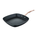 Bergner Copper Grill Pan 28x28cm in Forged Aluminum Non-stick in Matte Black
