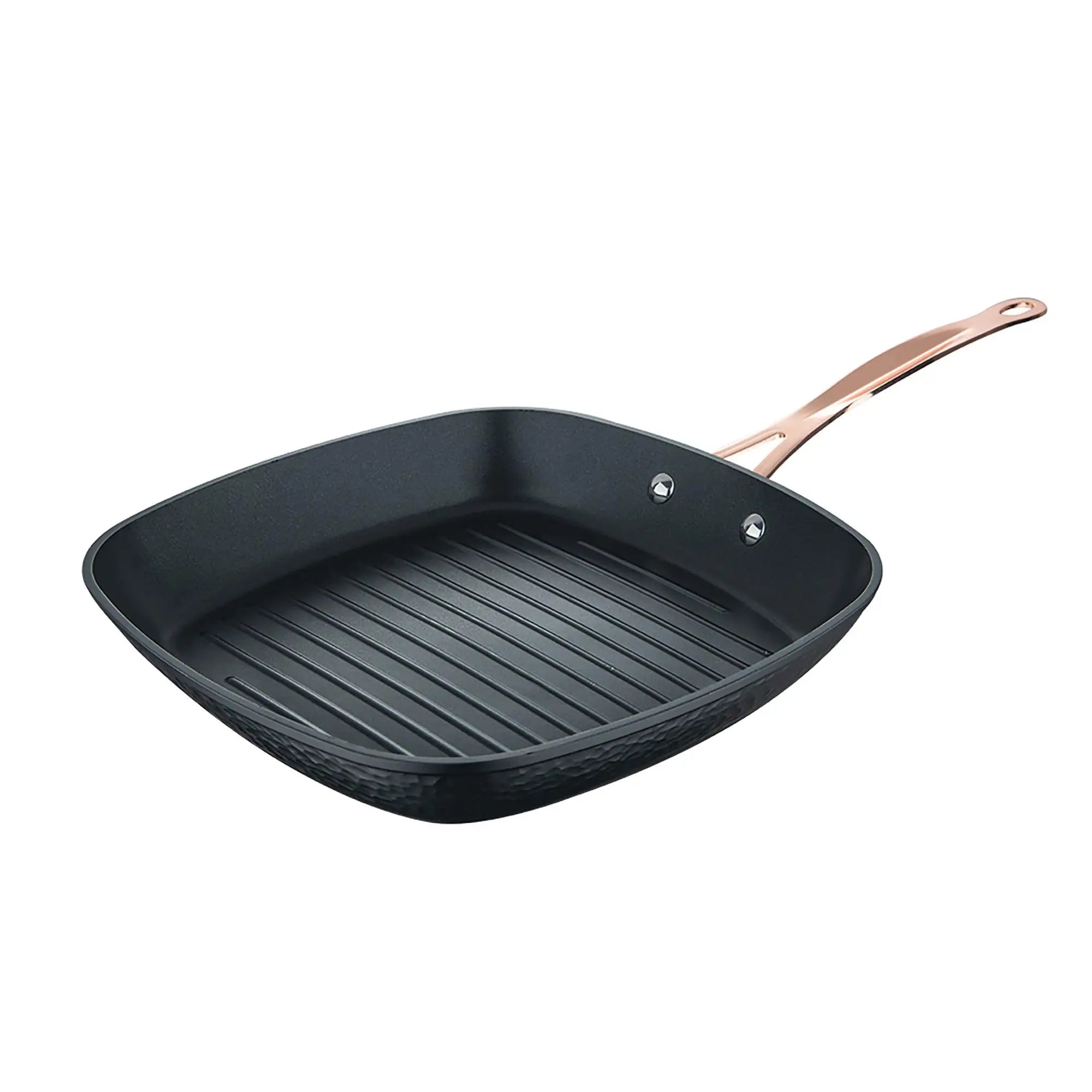 Bergner Copper Grill Pan 28x28cm in Forged Aluminum Non-stick in Matte Black