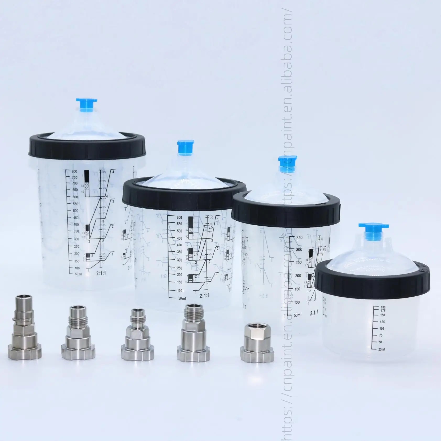 Disposable Gravity Feed Plastic Paint Cups for HVLP/LVLP Spray Guns 600ml OEM Kit with Mixing Cup 3M PPS 26301