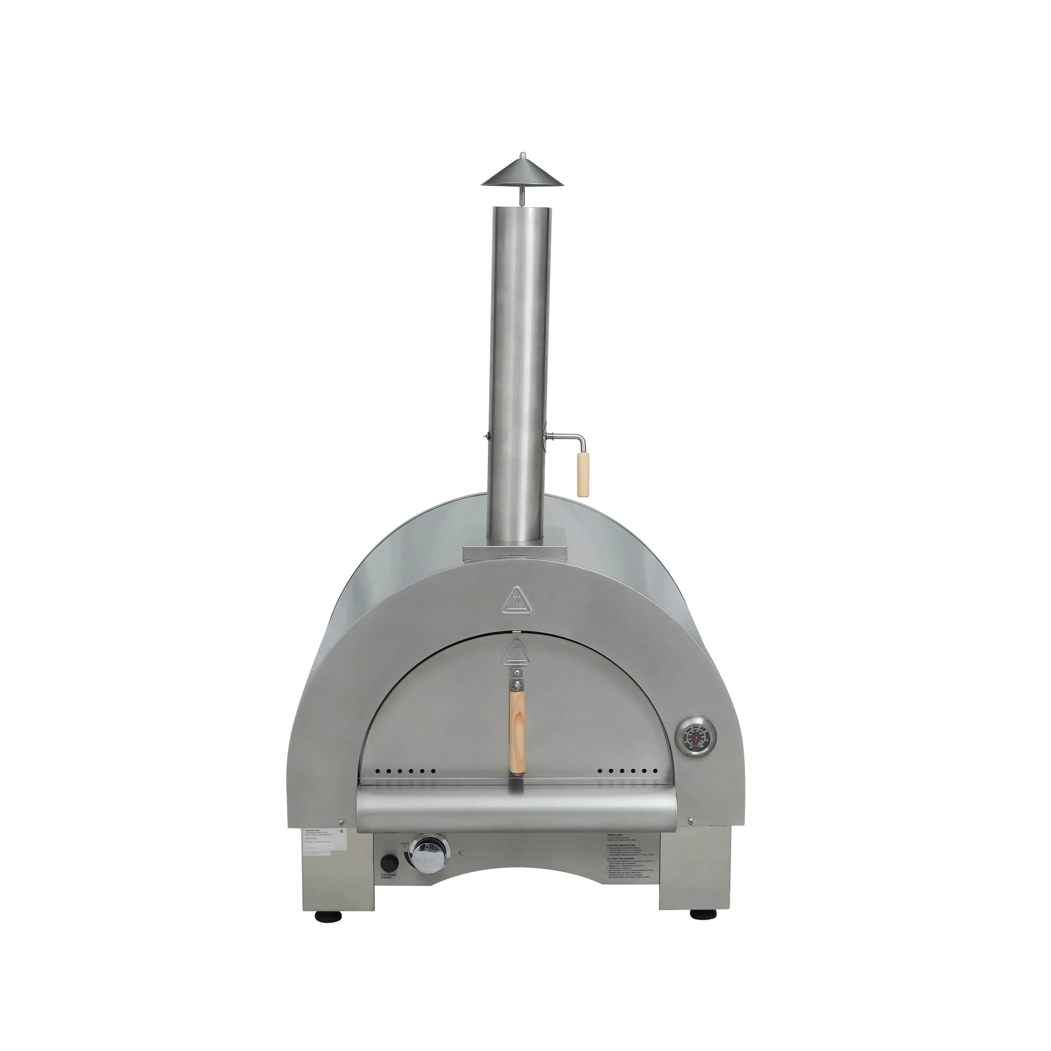 Professional Premium Stainless Steel Wood Pizza Oven 0.48m Cooking Area Adjustable Feet