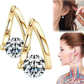 Romantic Valentines Day Gifts Gold Plated Moissanite Earrings Shiny Full Diamond Zircon Hoop Earrings to My Daughter
