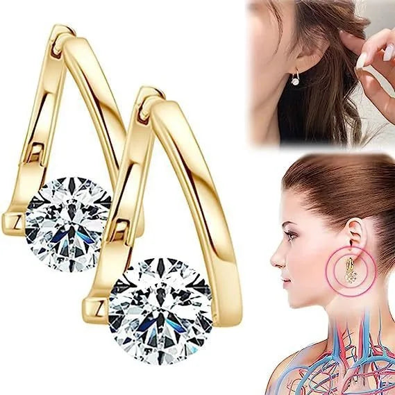 Romantic Valentines Day Gifts Gold Plated Moissanite Earrings Shiny Full Diamond Zircon Hoop Earrings to My Daughter