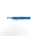 90 Degree Precision Stainless Steel Eyelash Tweezers Diamond Grip Handle Soft Tension Slim Boot Tips Fiber Tips Anti-Static
