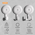 Damage-Free Waterproof Suction Cup Wall Hooks Heavy Duty Bathroom Shower Hooks Kitchen Wardrobe Hanging Non-Slip Modern Vacuum