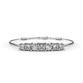 Real Diamond Beaded Princess Cut 925 Sterling Silver Women's Wedding Luxury Bracelet Bangle IGI Certified